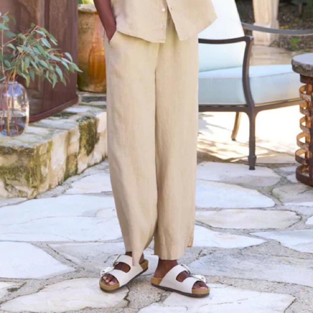 NWOT Frank & Eileen Maisie Pull On Crop Wide Leg Linen Pant Casual Women’s Small